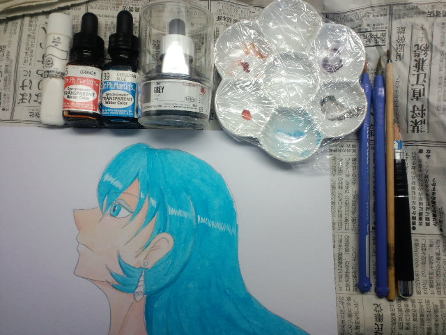 カラーインクでマイ主を描いてみた 赤の日記帳